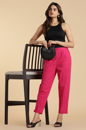 Cotton Comfort Pants – Dark Pink