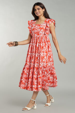 Coral orange white Feeding Maxi