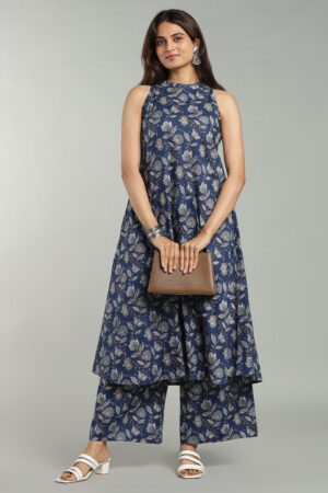 Home 20 Women Clothing Store Navy blue floral co-ord set