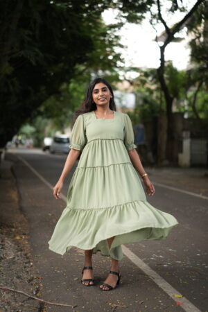 Sage Green Tiered Maxi
