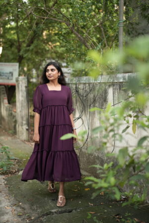 Classic Plum Tiered Maxi