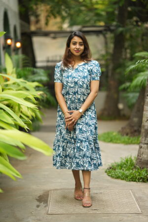 Home 38 Women Clothing Store Blue & White Floral Printed Feeding Maxi Dress
