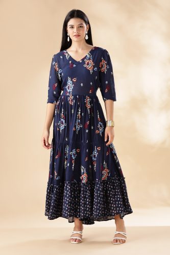 Girly Colours handloom pocham Gown 06